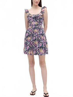 Gap Bubble Mini Dress NWT Watercolor Multi Floral Size Small